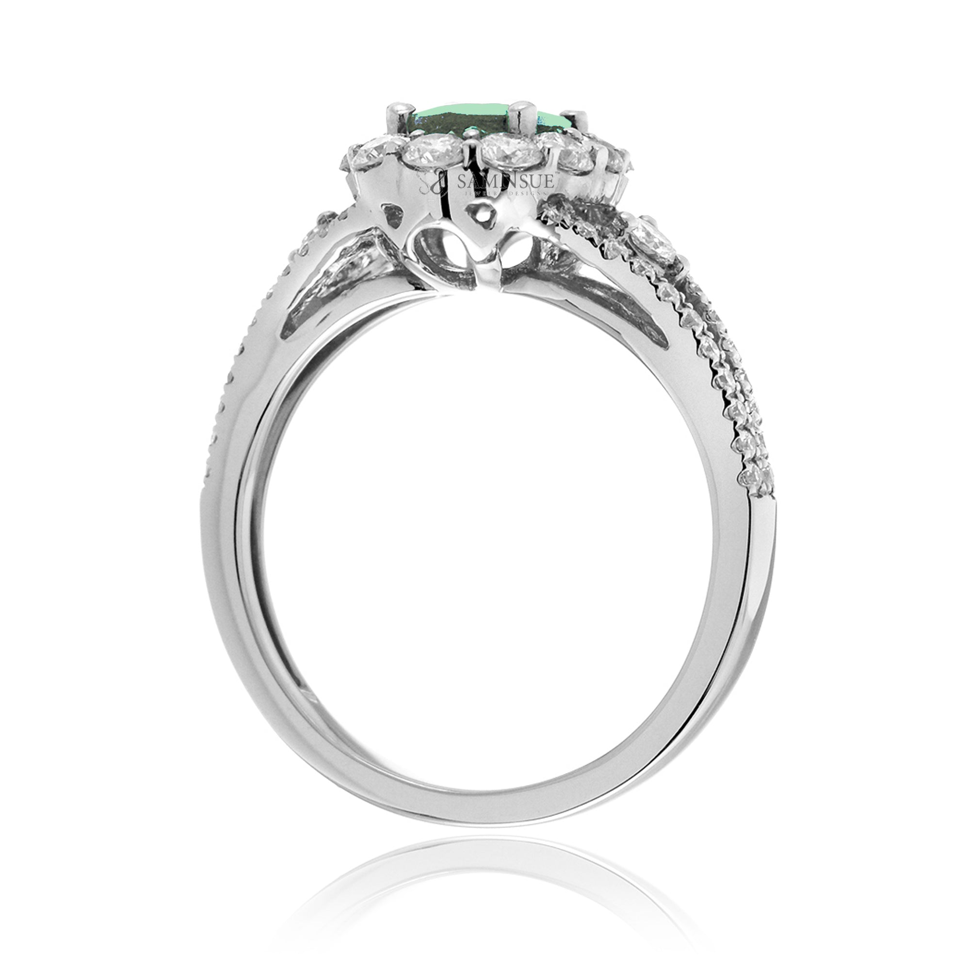 The Chelsea Oval Cut Green Sapphire Ring