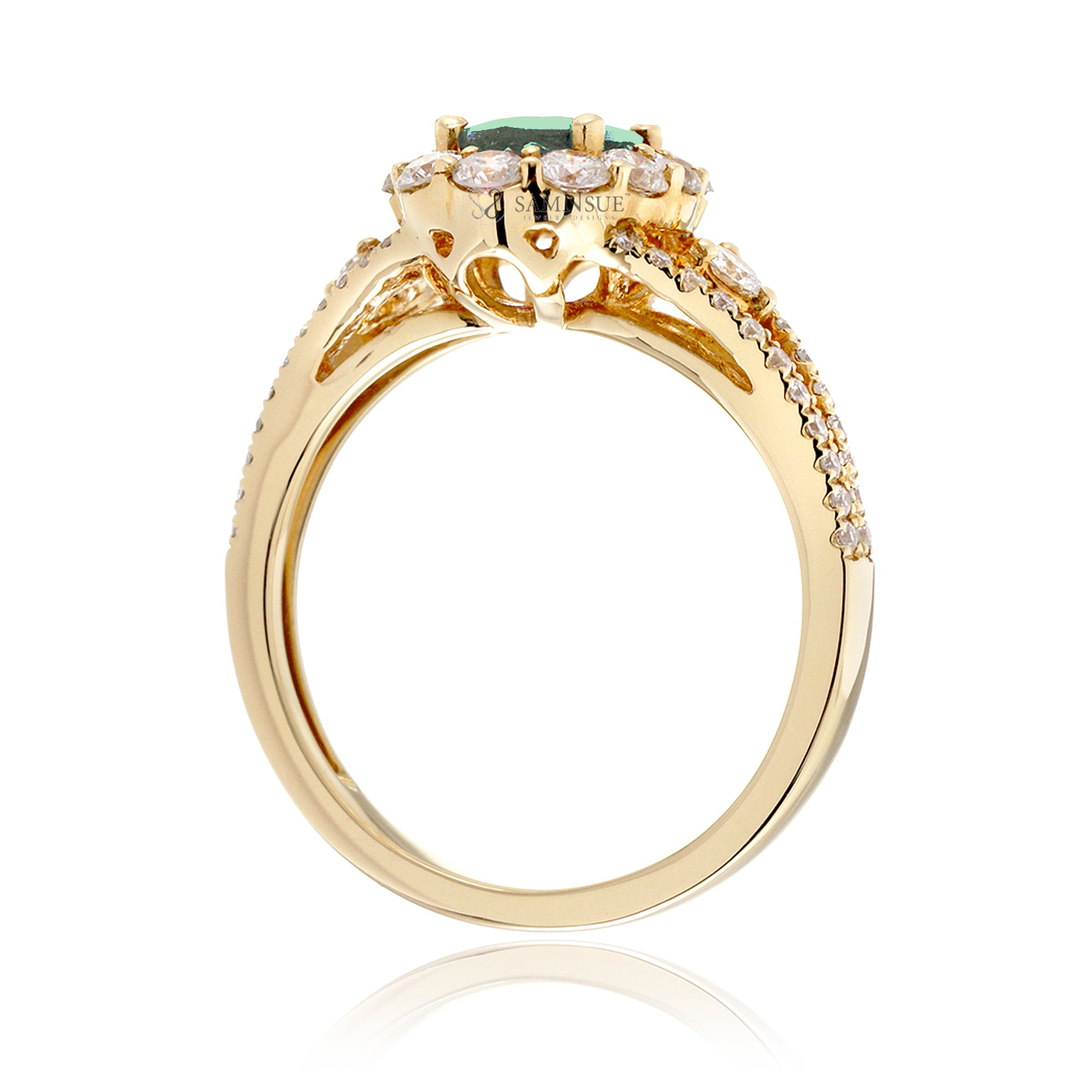 The Chelsea Oval Cut Green Sapphire Ring