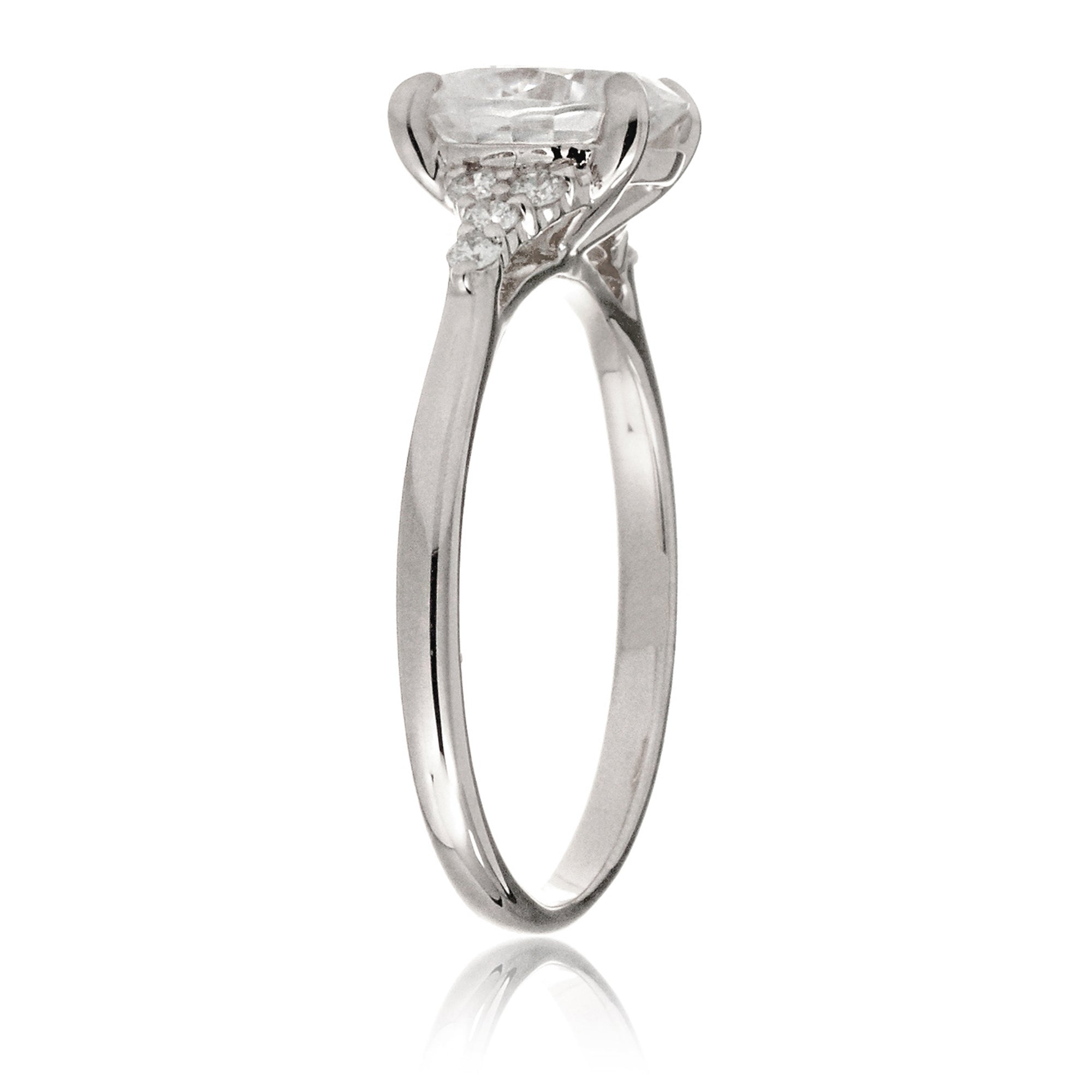 Cushion old mine cut diamond engagement ring the Chloe white gold