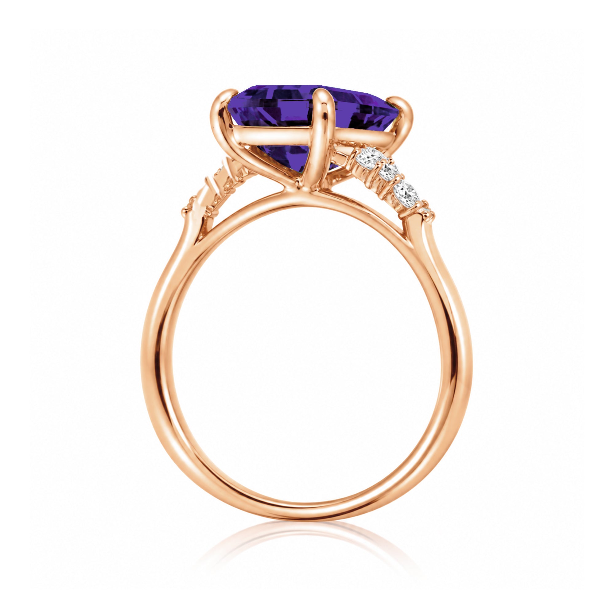 The Chloe Emerald Step Cut Amethyst Ring