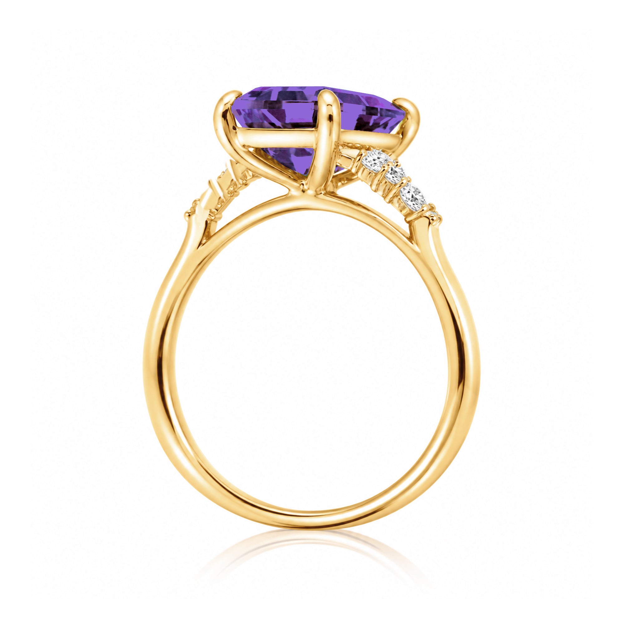 The Chloe Emerald Step Cut Amethyst Ring