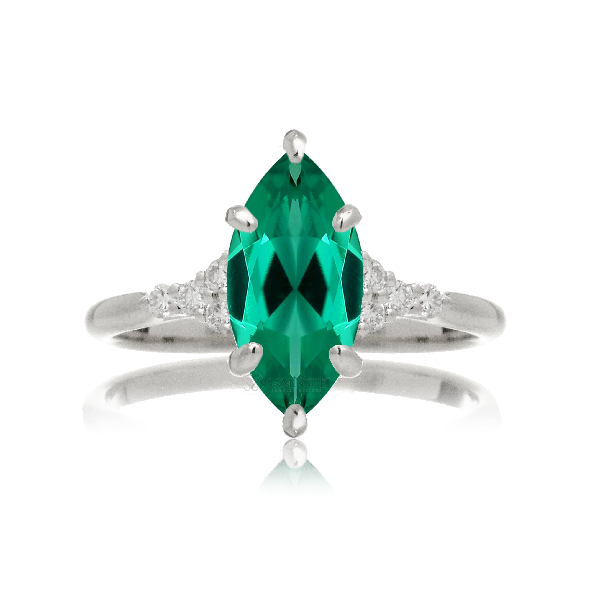 The Chloe Marquise Cut Emerald Ring