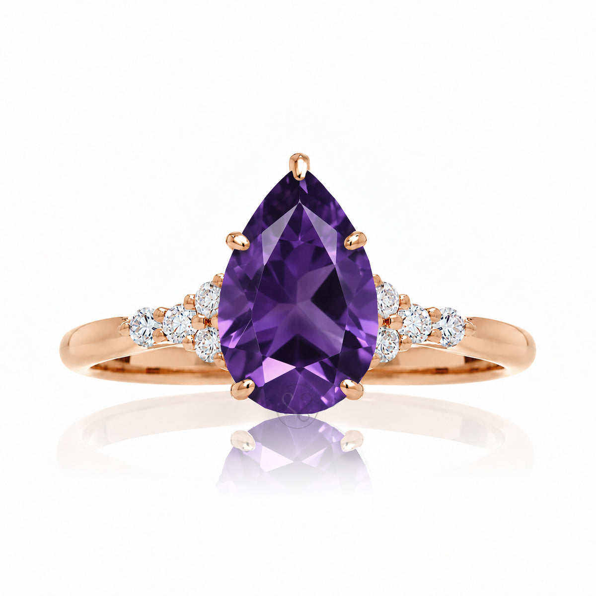 The Chloe Pear Cut Amethyst Ring
