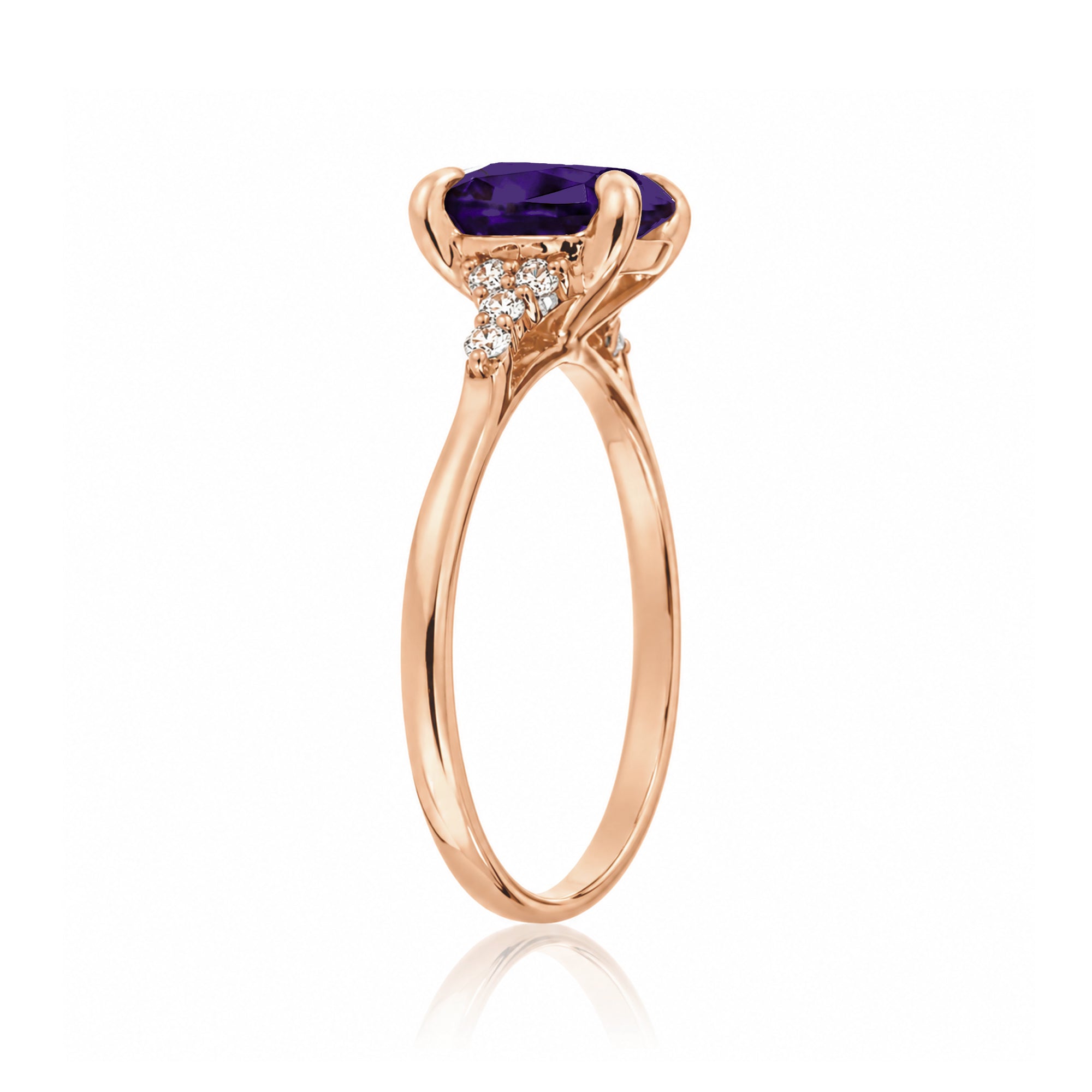 The Chloe Oval Cut Amethyst Ring