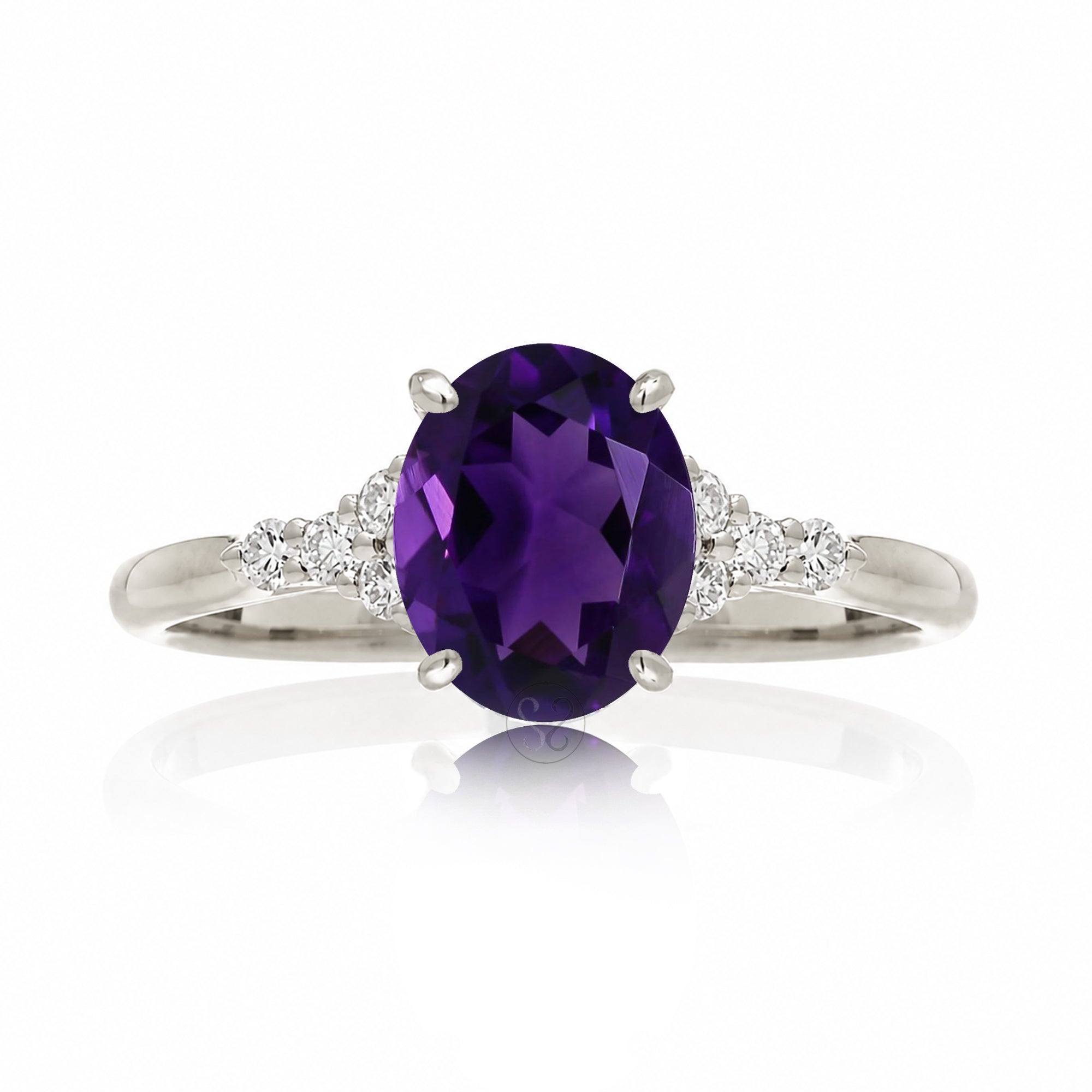 The Chloe Oval Cut Amethyst Ring