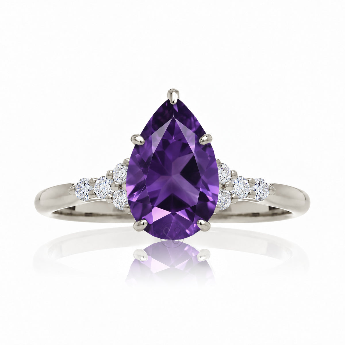 The Chloe Pear Cut Amethyst Ring