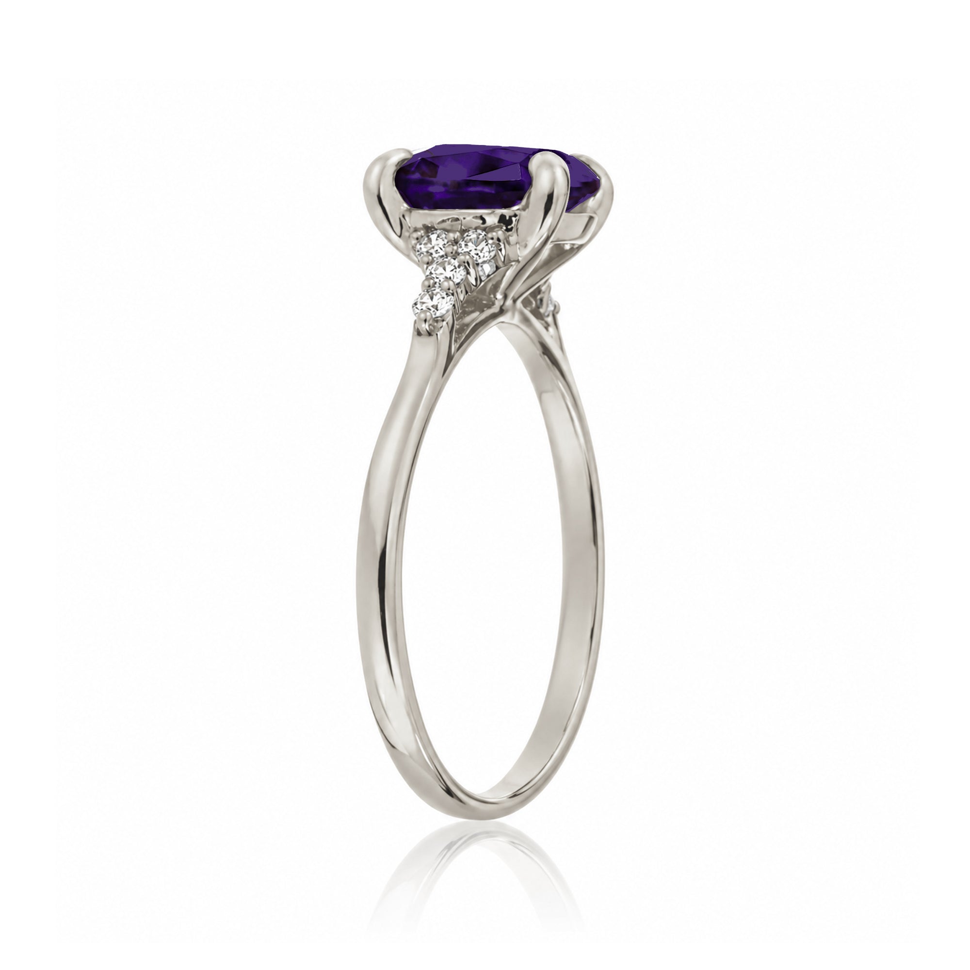 The Chloe Oval Cut Amethyst Ring