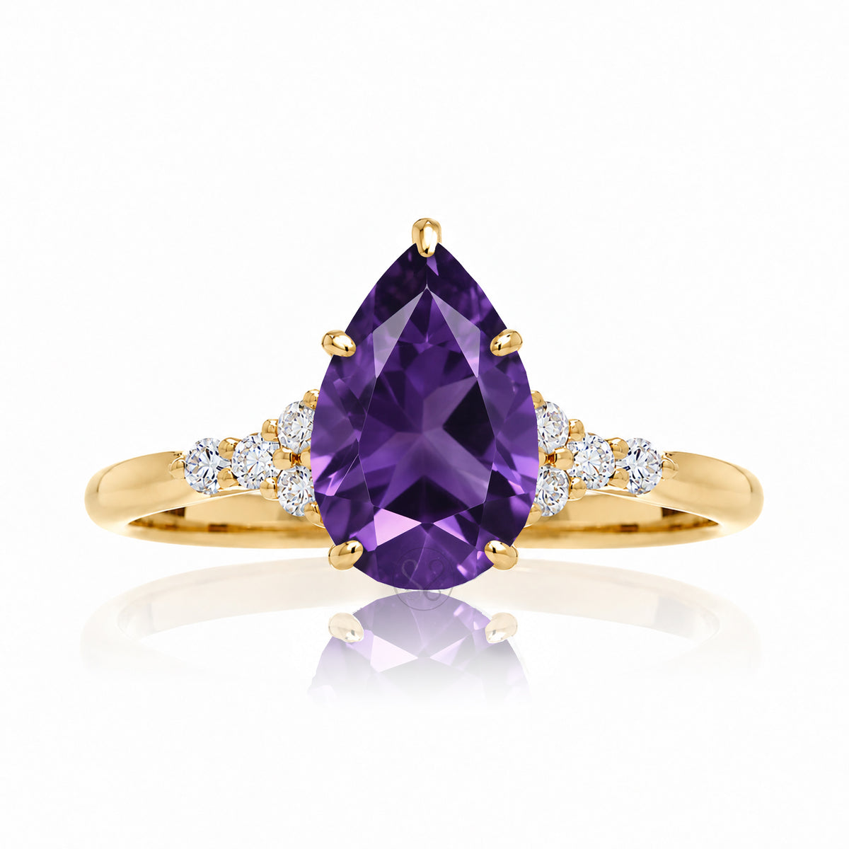 The Chloe Pear Cut Amethyst Ring