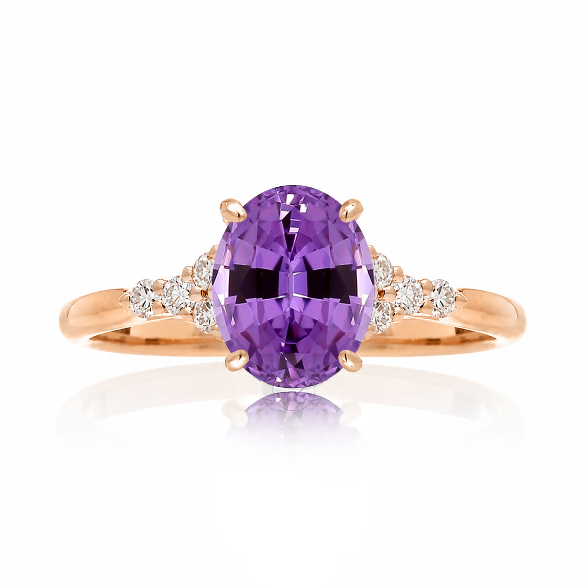 The Chloe Oval Cut Amethyst Ring