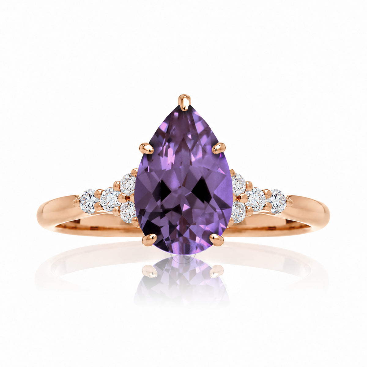 The Chloe Pear Cut Amethyst Ring