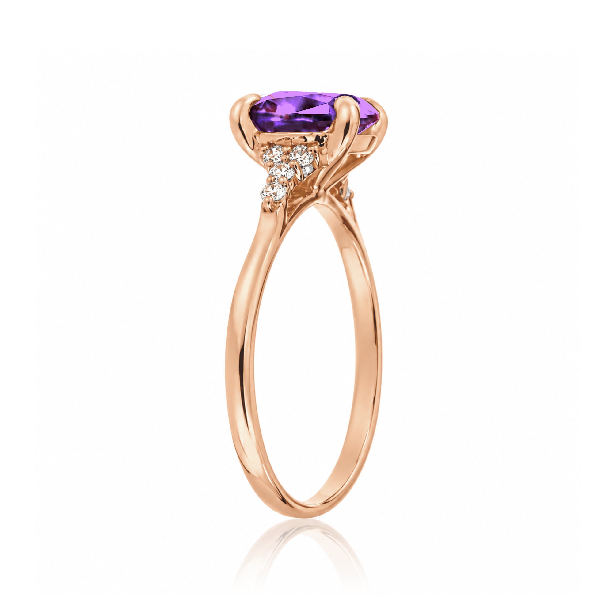 The Chloe Oval Cut Amethyst Ring