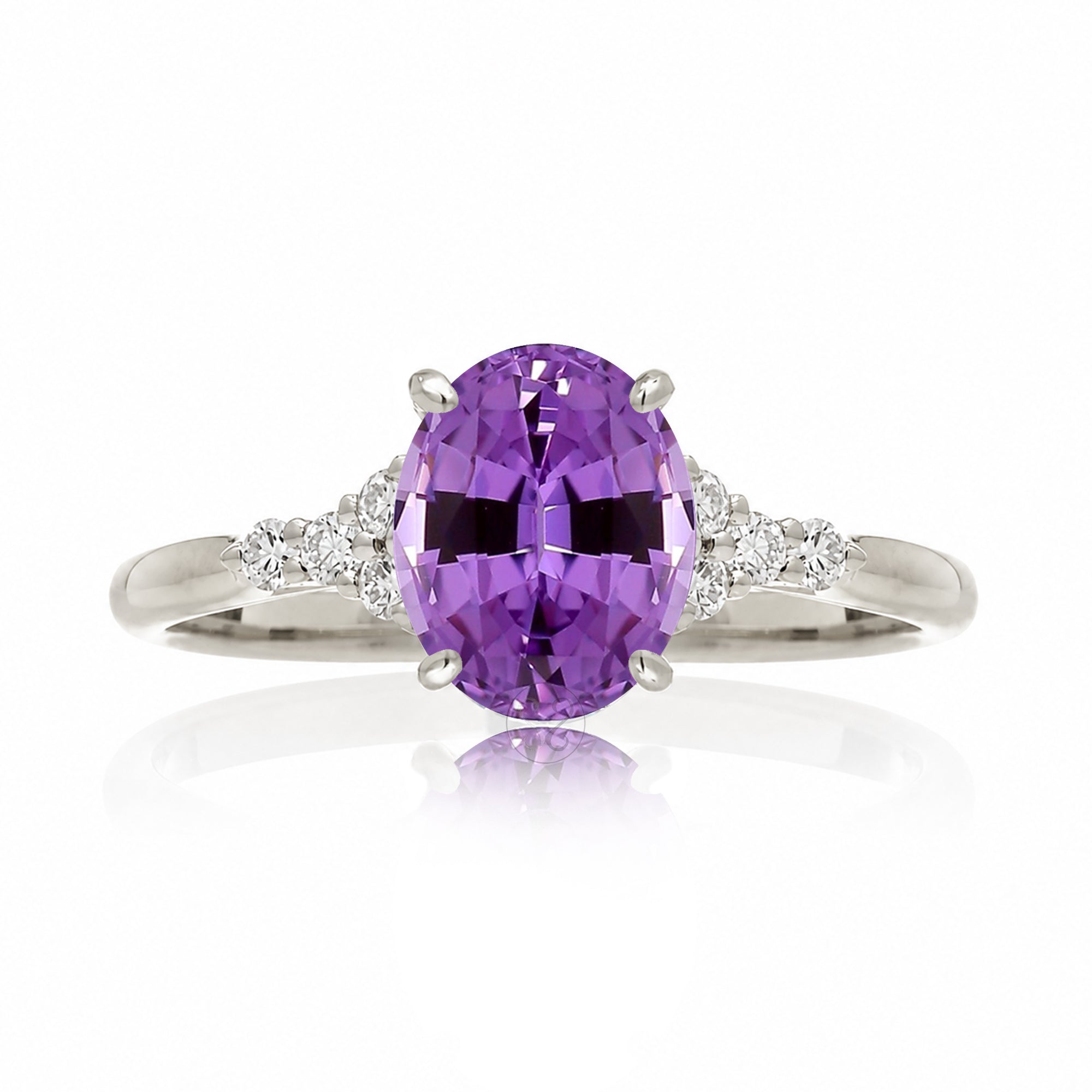 The Chloe Oval Cut Amethyst Ring