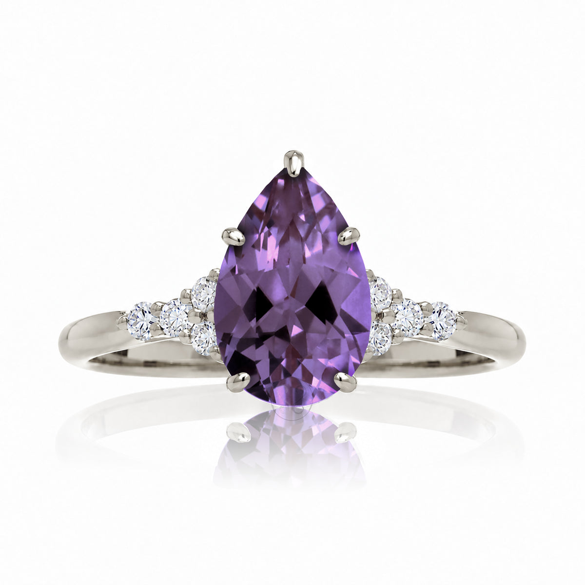 The Chloe Pear Cut Amethyst Ring