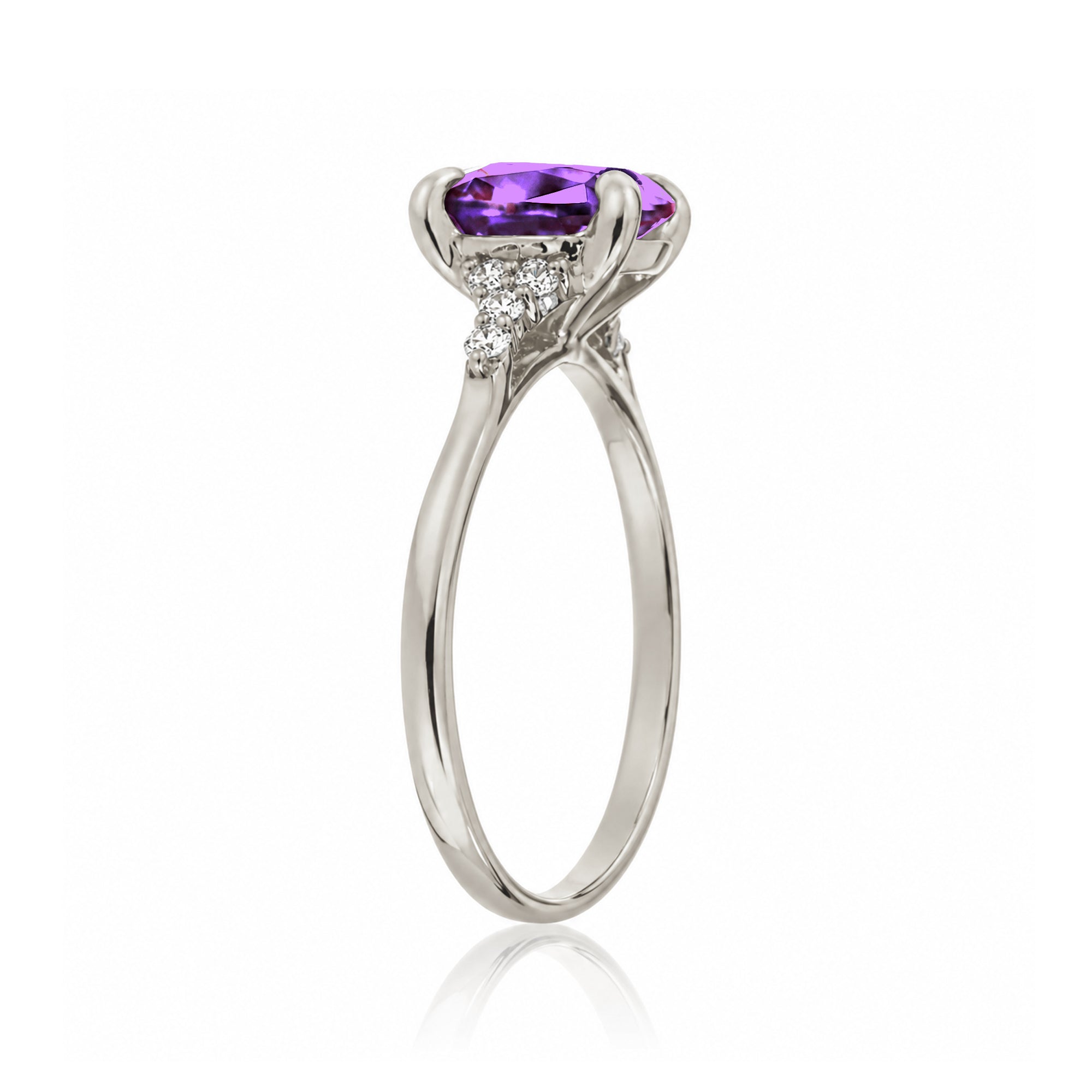 The Chloe Oval Cut Amethyst Ring
