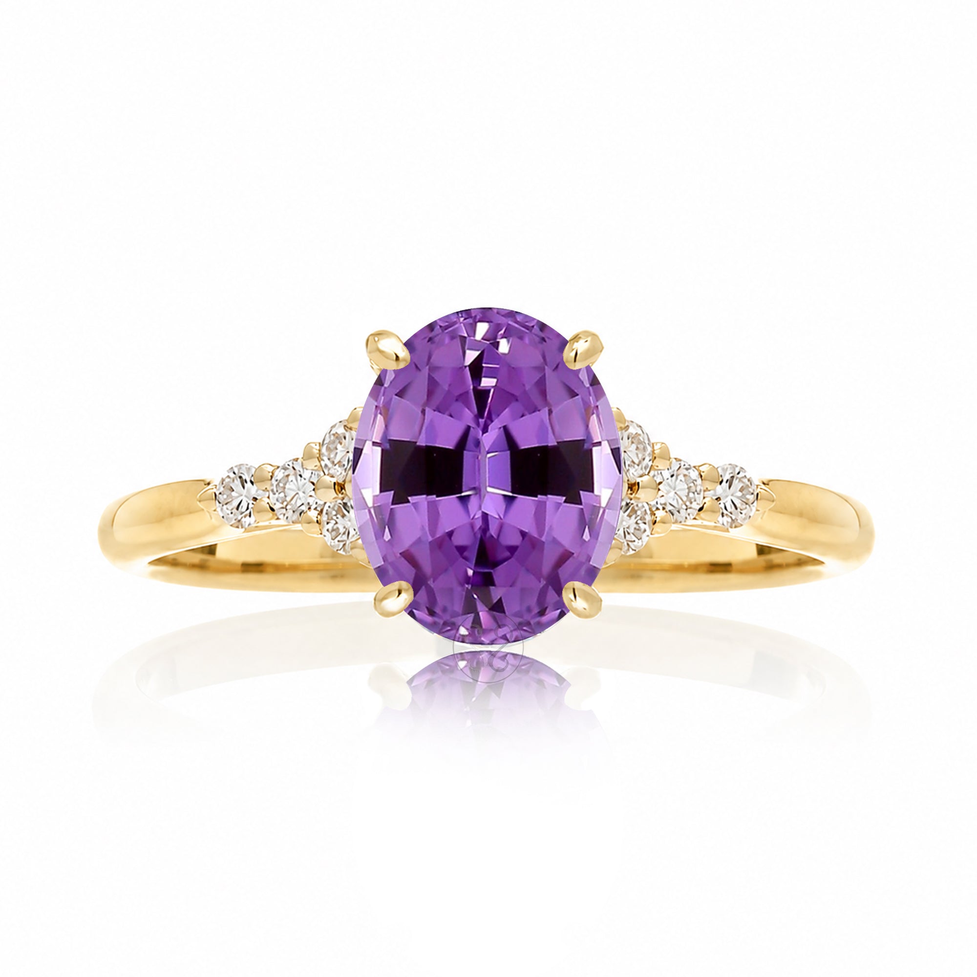 The Chloe Oval Cut Amethyst Ring