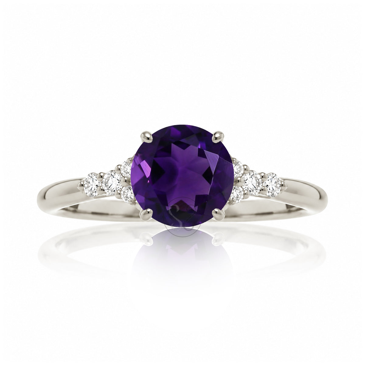 The Chloe Round Amethyst Ring