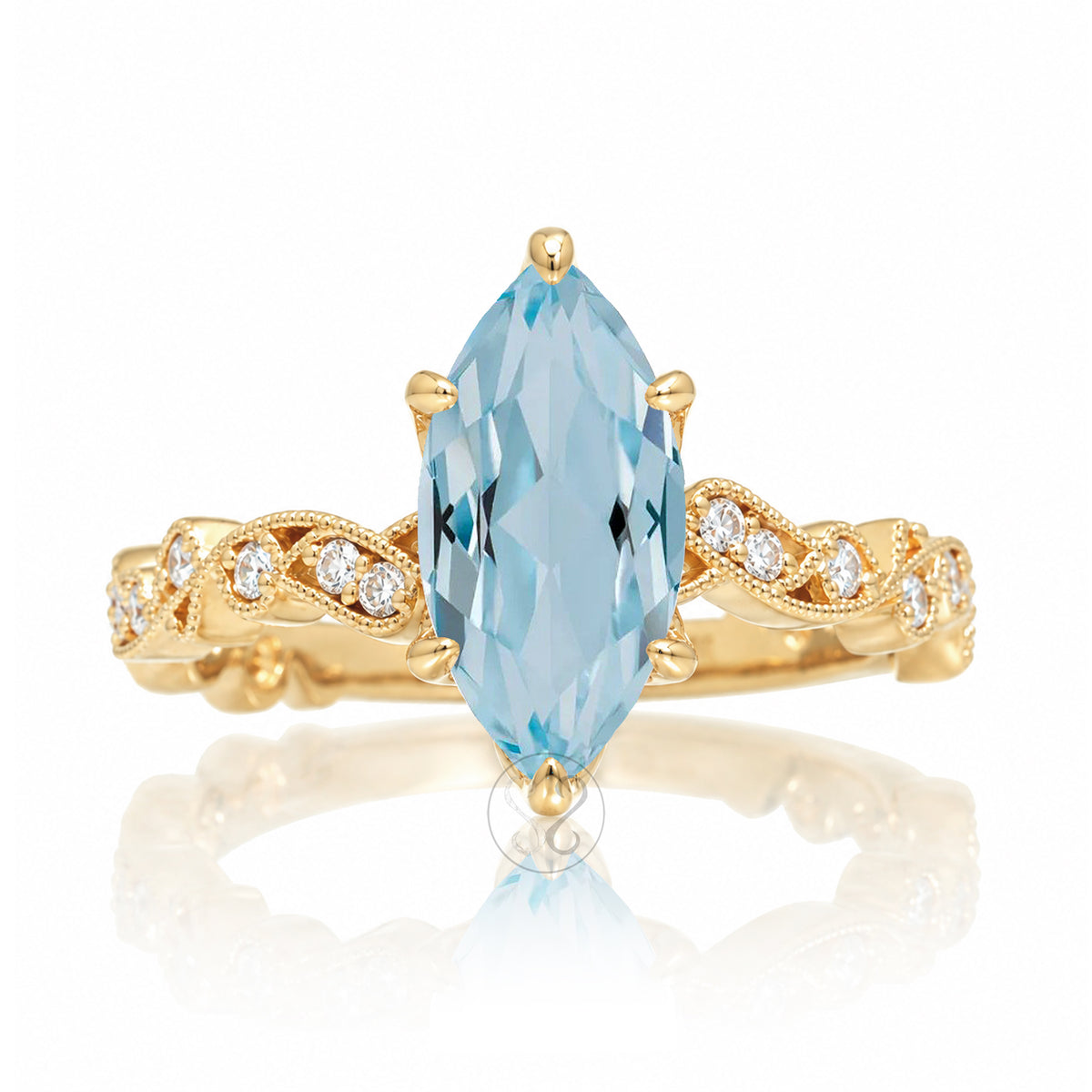 The Elara Marquise Aquamarine Ring