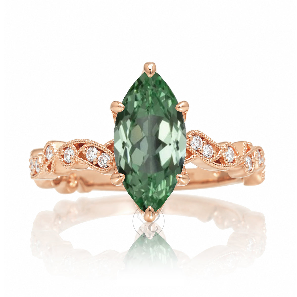 The Elara Marquise Green Sapphire Ring