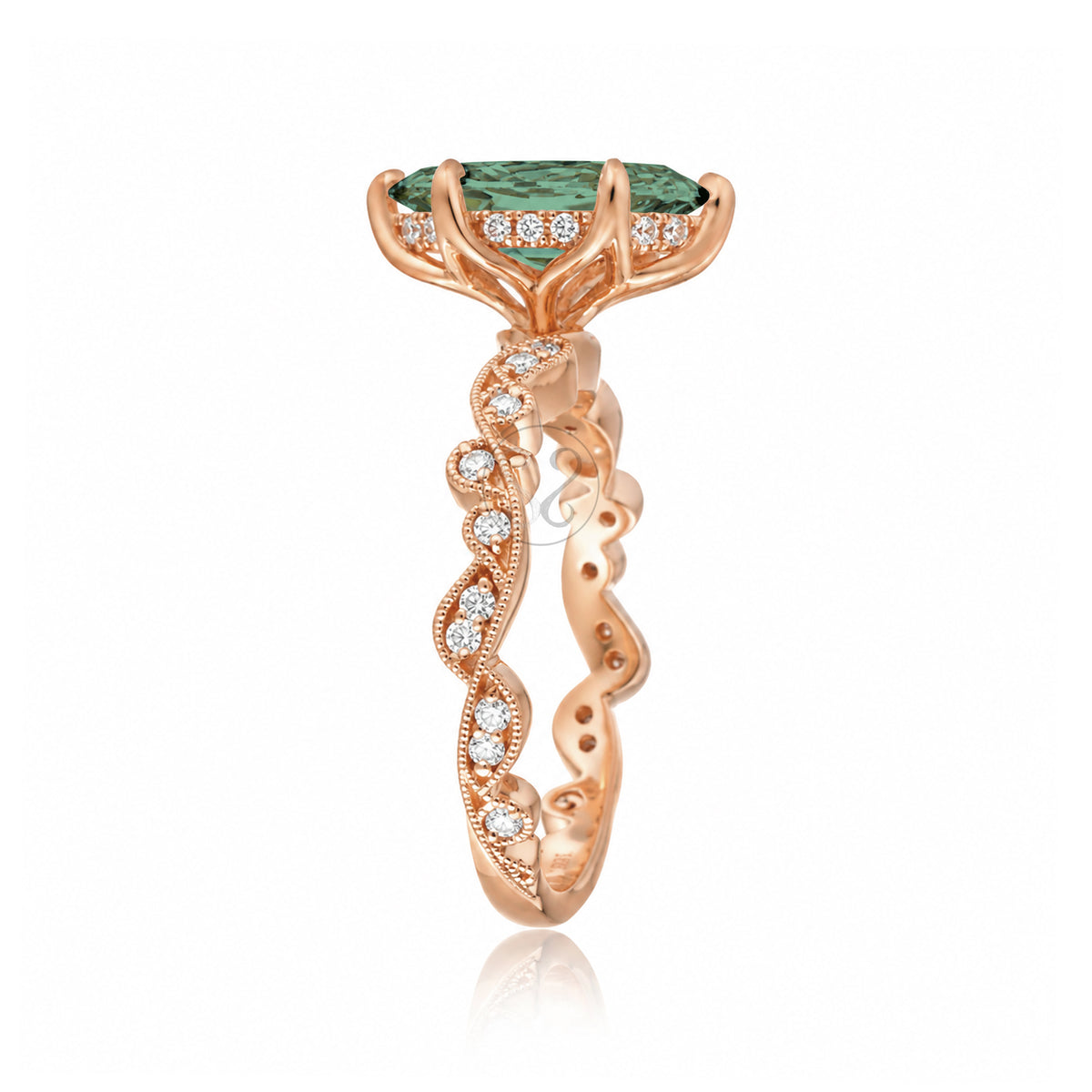 The Elara Marquise Green Sapphire Ring