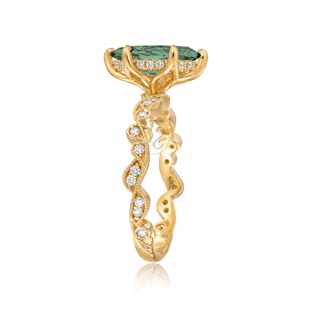 The Elara Marquise Green Sapphire Ring