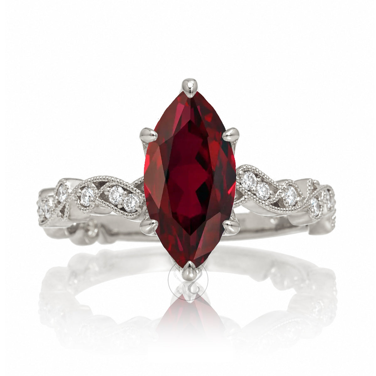 The Elara Marquise Ruby Ring