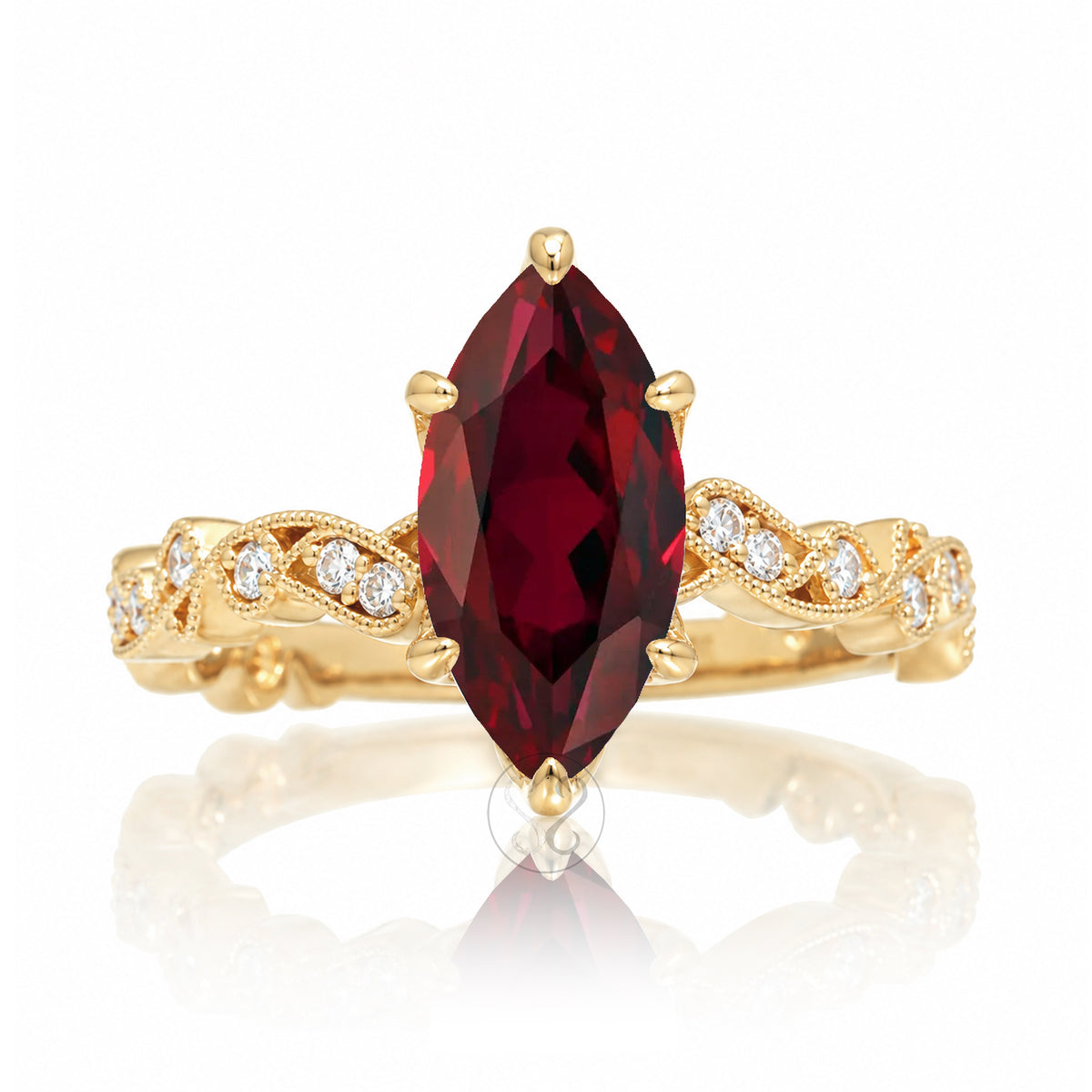 The Elara Marquise Ruby Ring