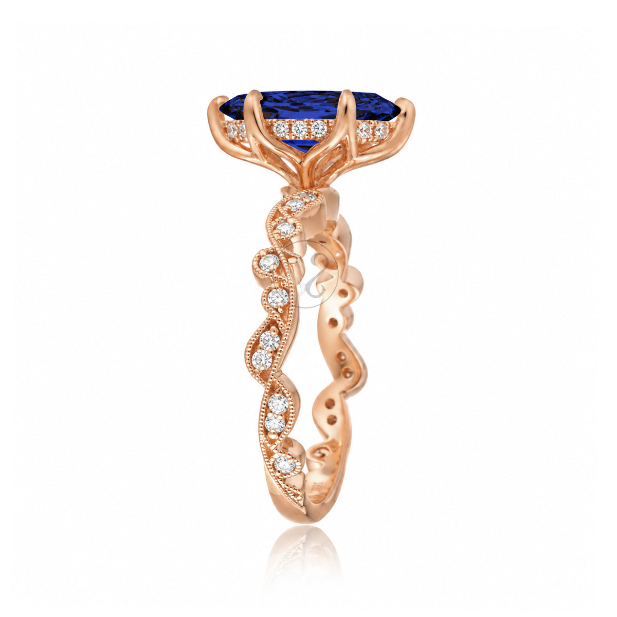 The Elara Marquise Blue Sapphire Ring