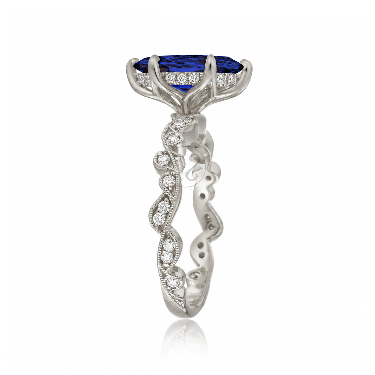 The Elara Marquise Blue Sapphire Ring