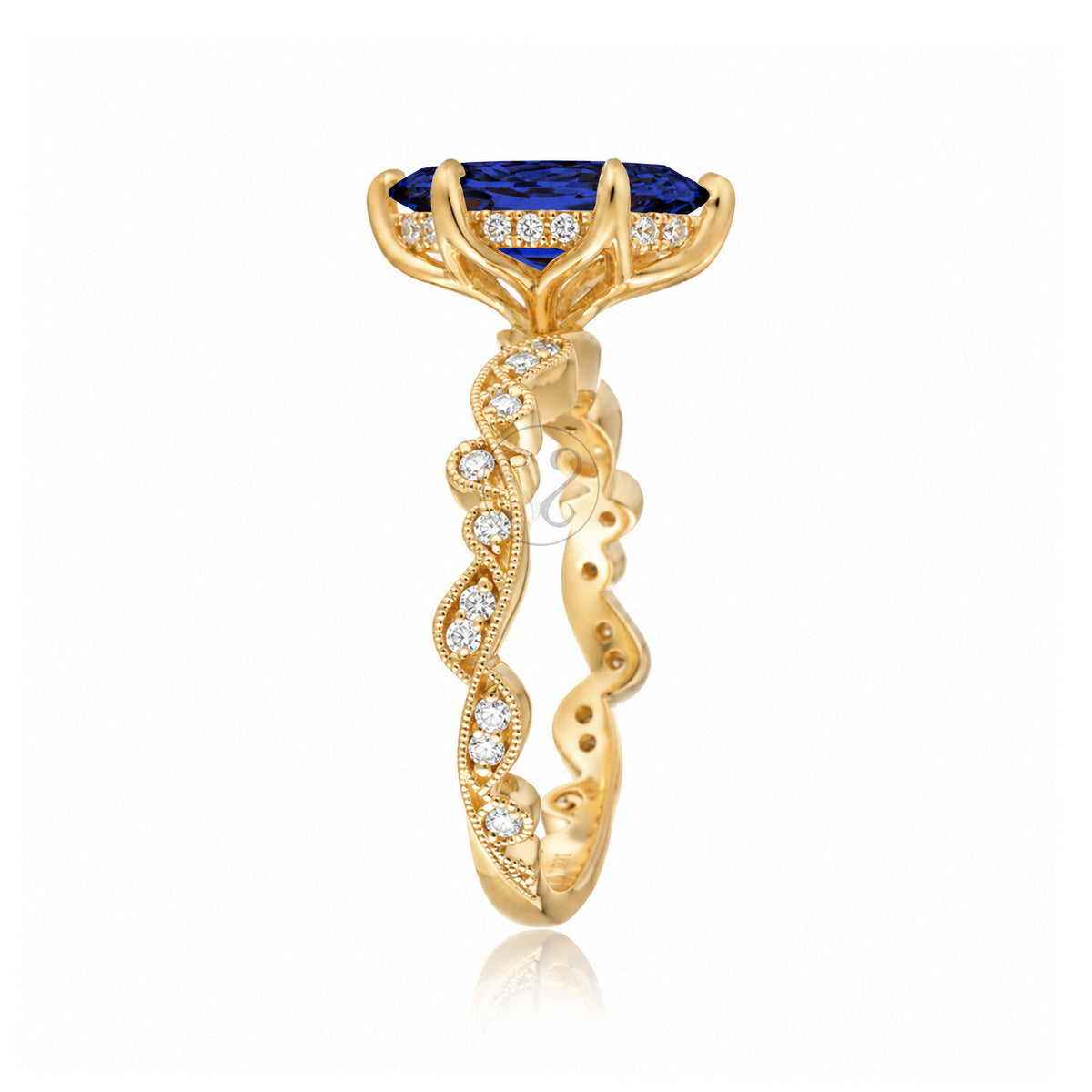 The Elara Marquise Blue Sapphire Ring