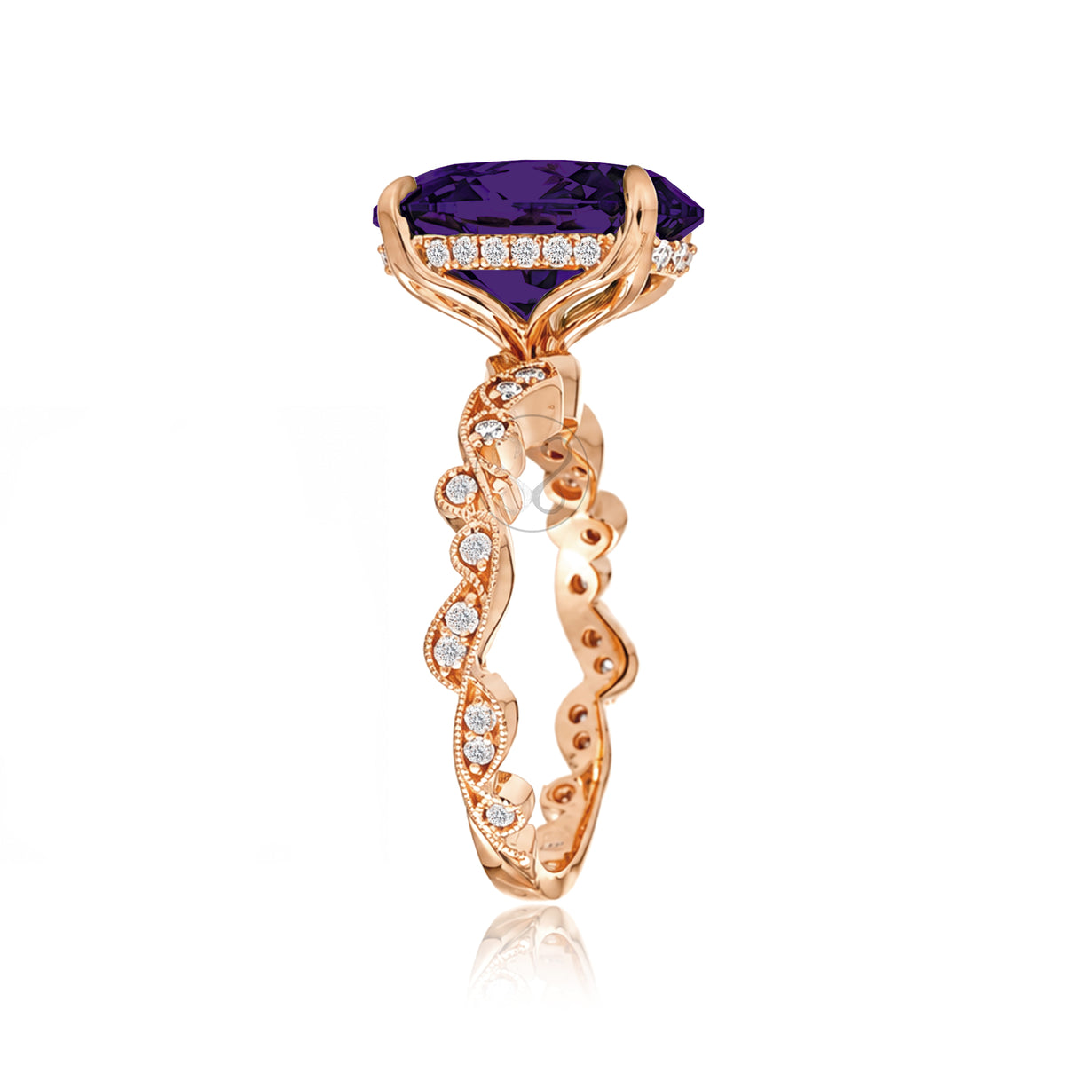 The Elara Oval Amethyst Ring