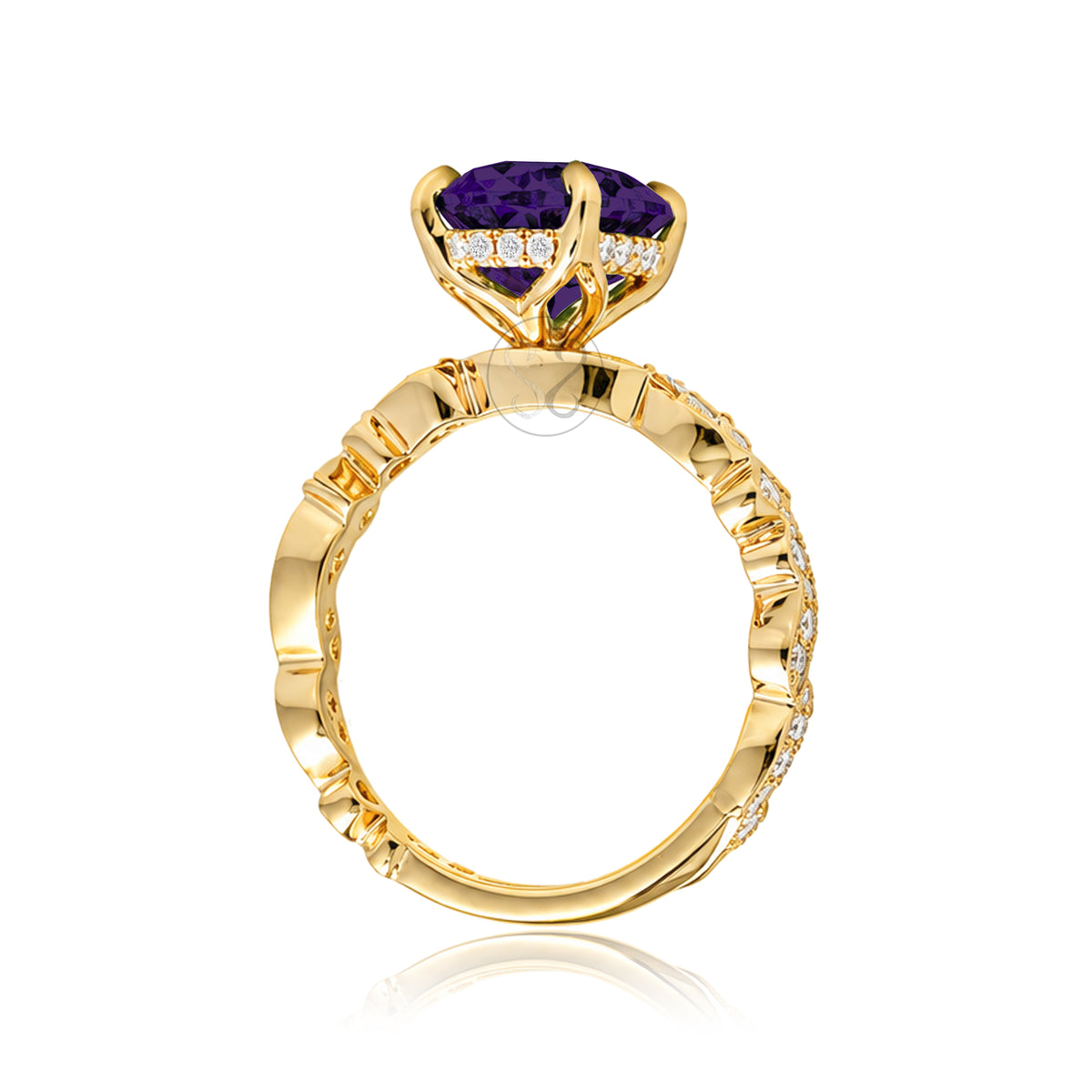 The Elara Oval Amethyst Ring