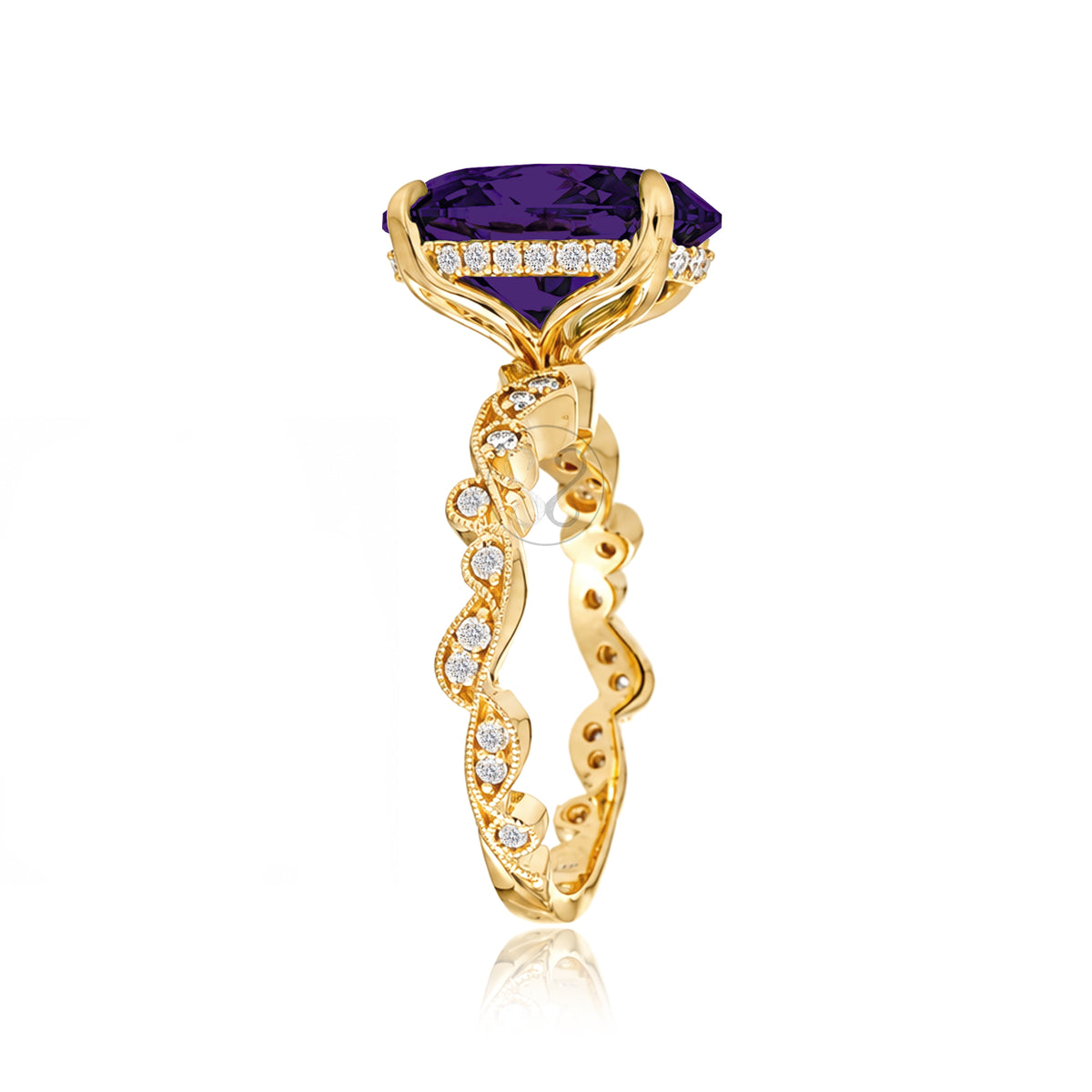 The Elara Oval Amethyst Ring