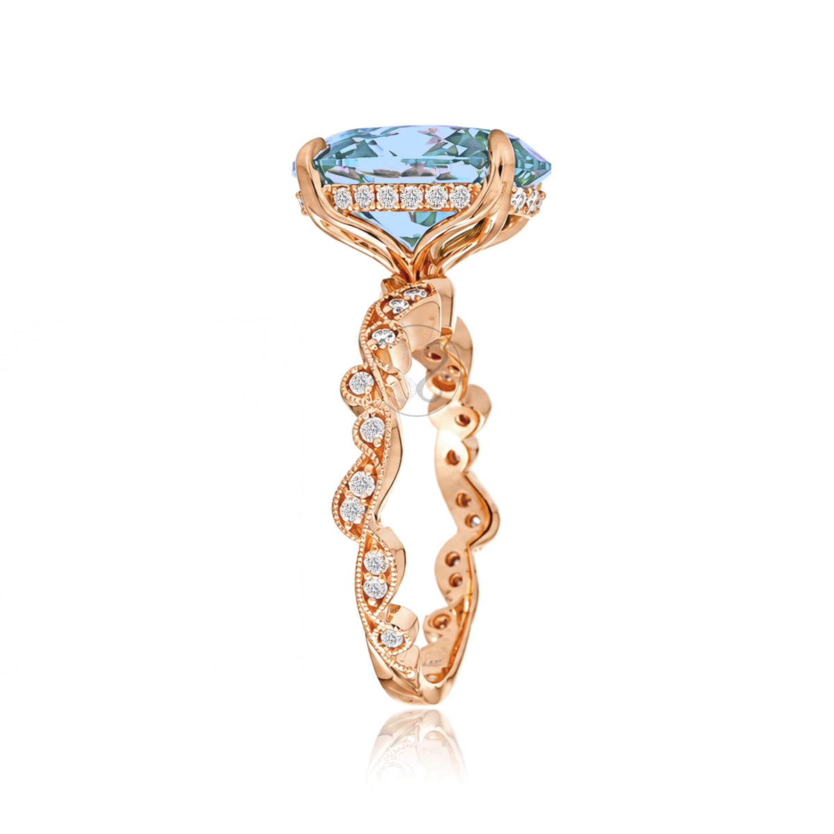The Elara Oval Aquamarine Ring