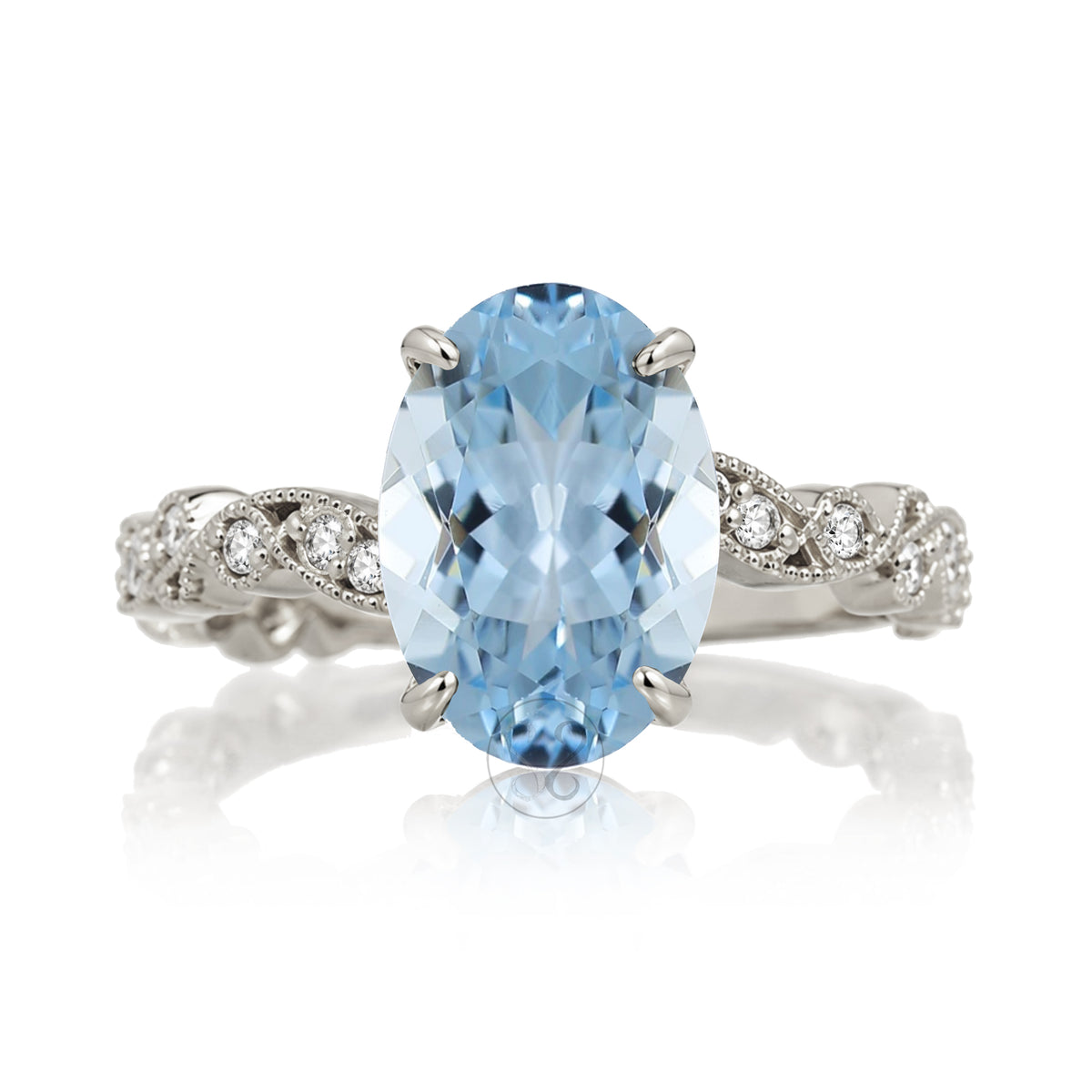 The Elara Oval Aquamarine Ring