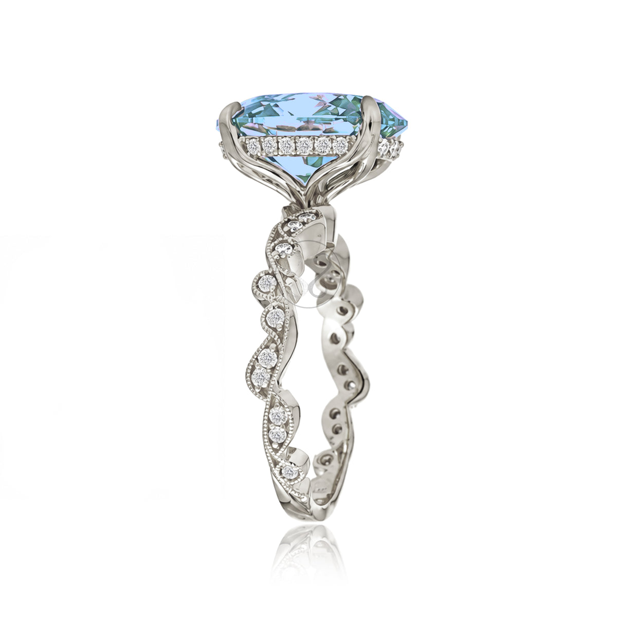 The Elara Oval Aquamarine Ring