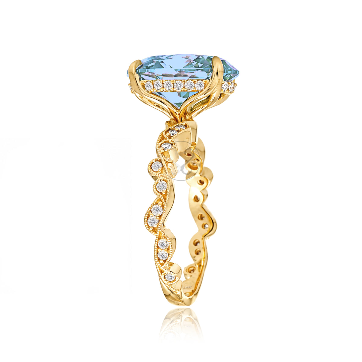 The Elara Oval Aquamarine Ring
