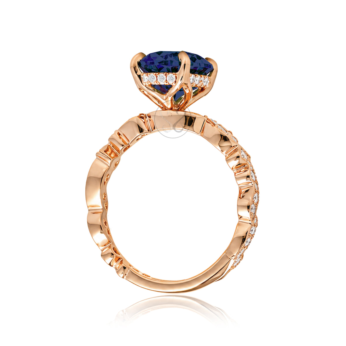 The Elara Oval Blue Sapphire Ring