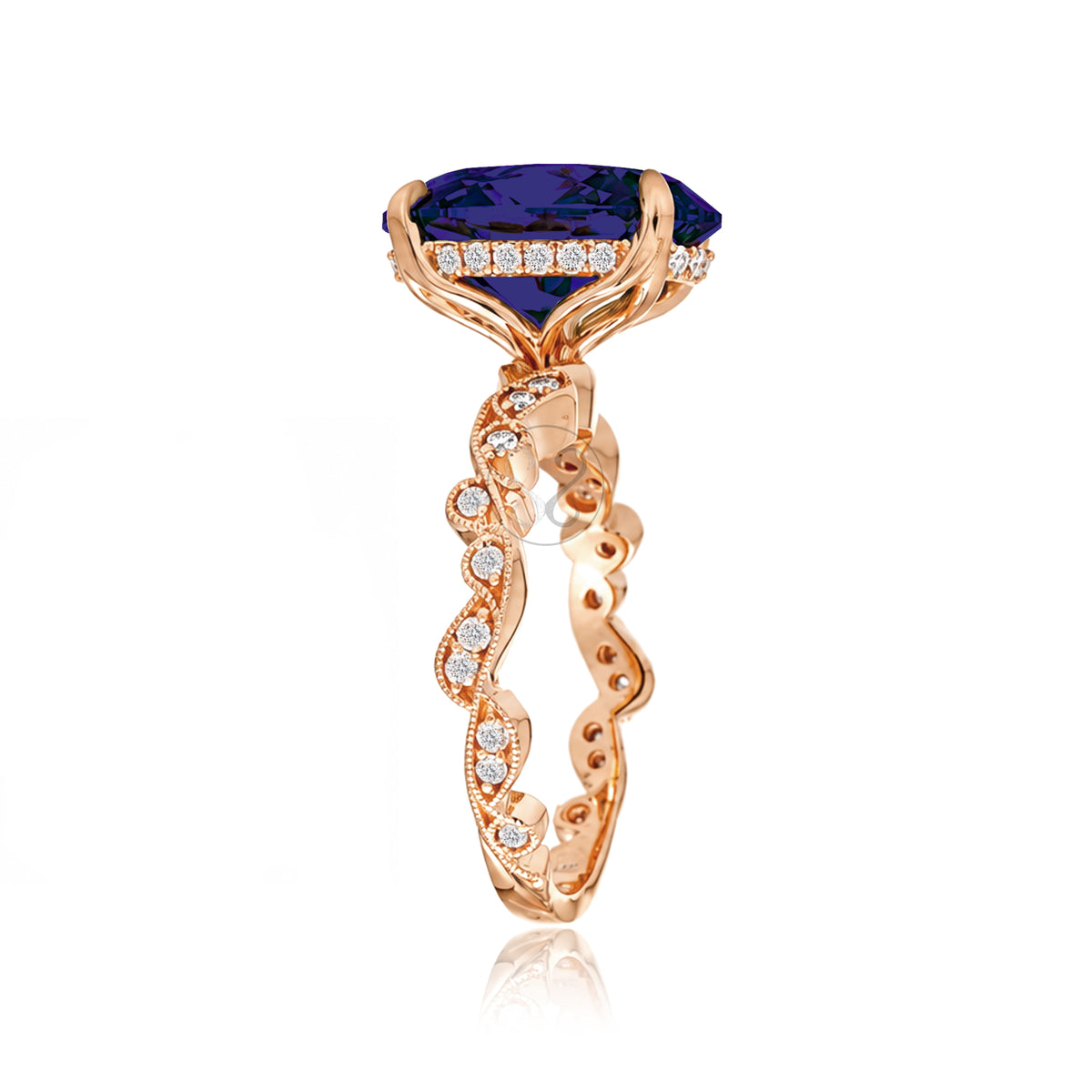 The Elara Oval Blue Sapphire Ring