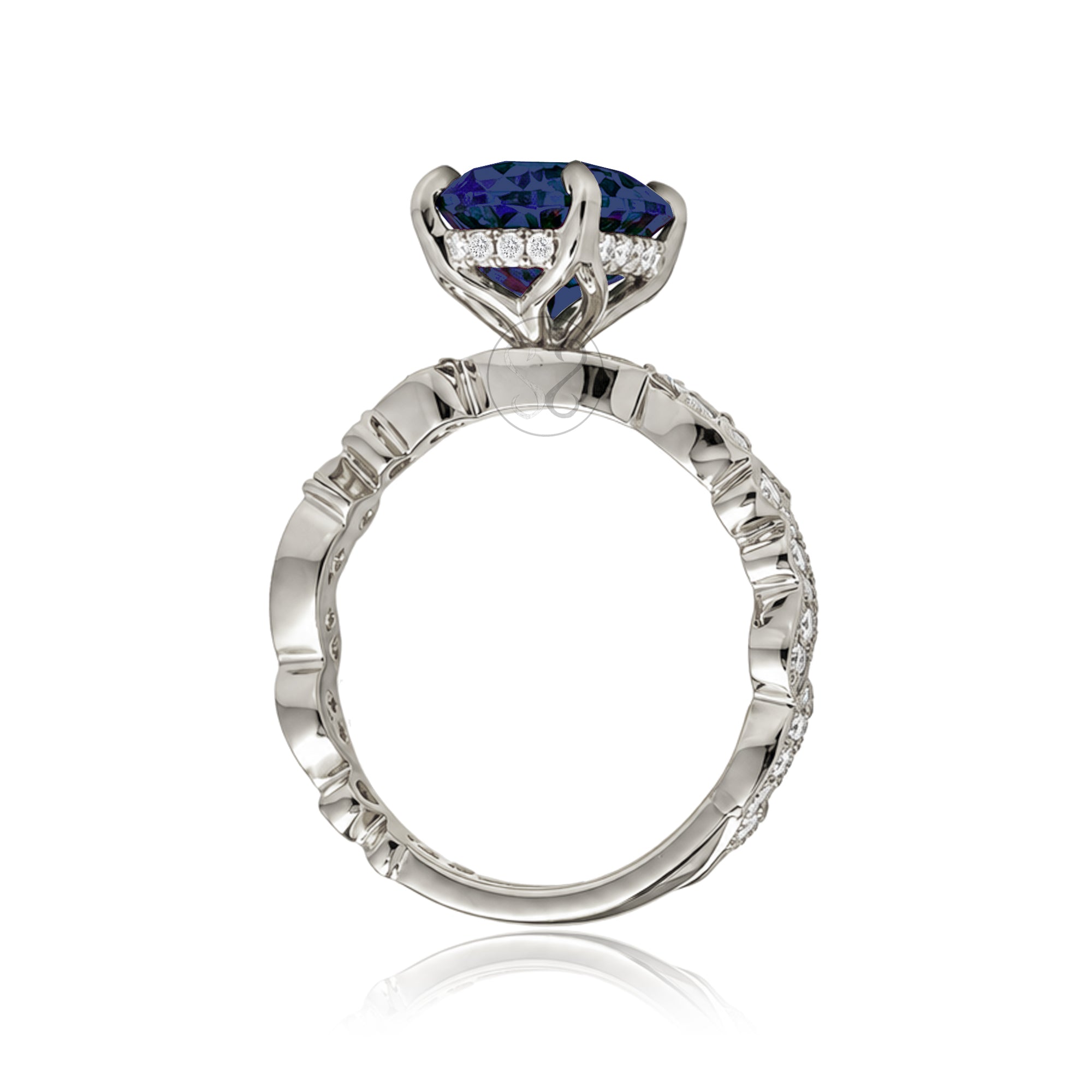 The Elara Oval Blue Sapphire Ring