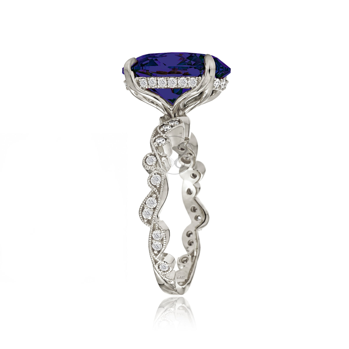 The Elara Oval Blue Sapphire Ring