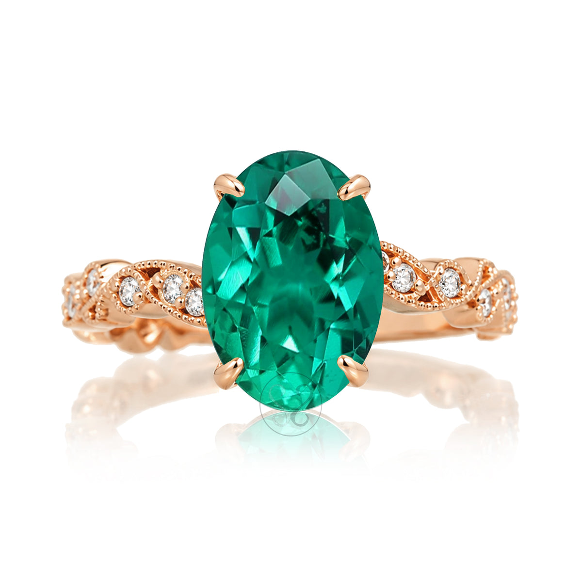 The Elara Oval Emerald Ring