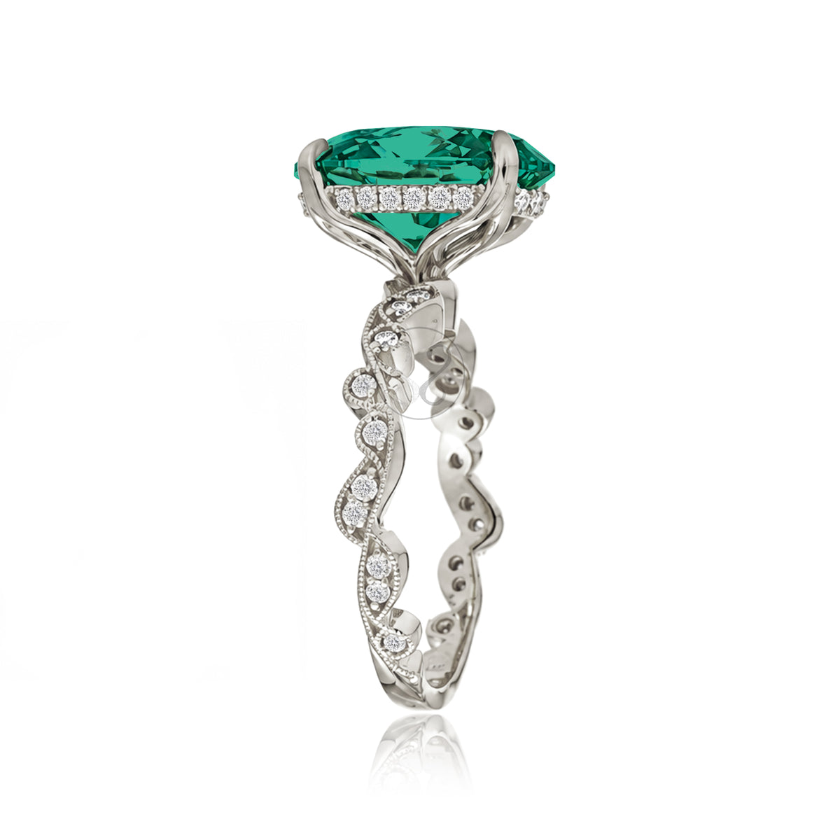The Elara Oval Emerald Ring