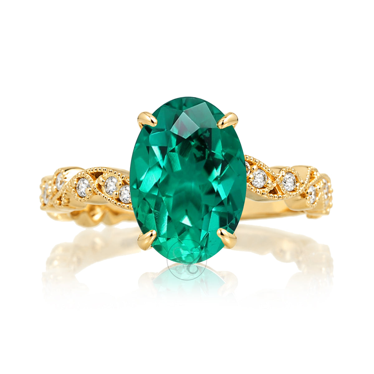 The Elara Oval Emerald Ring