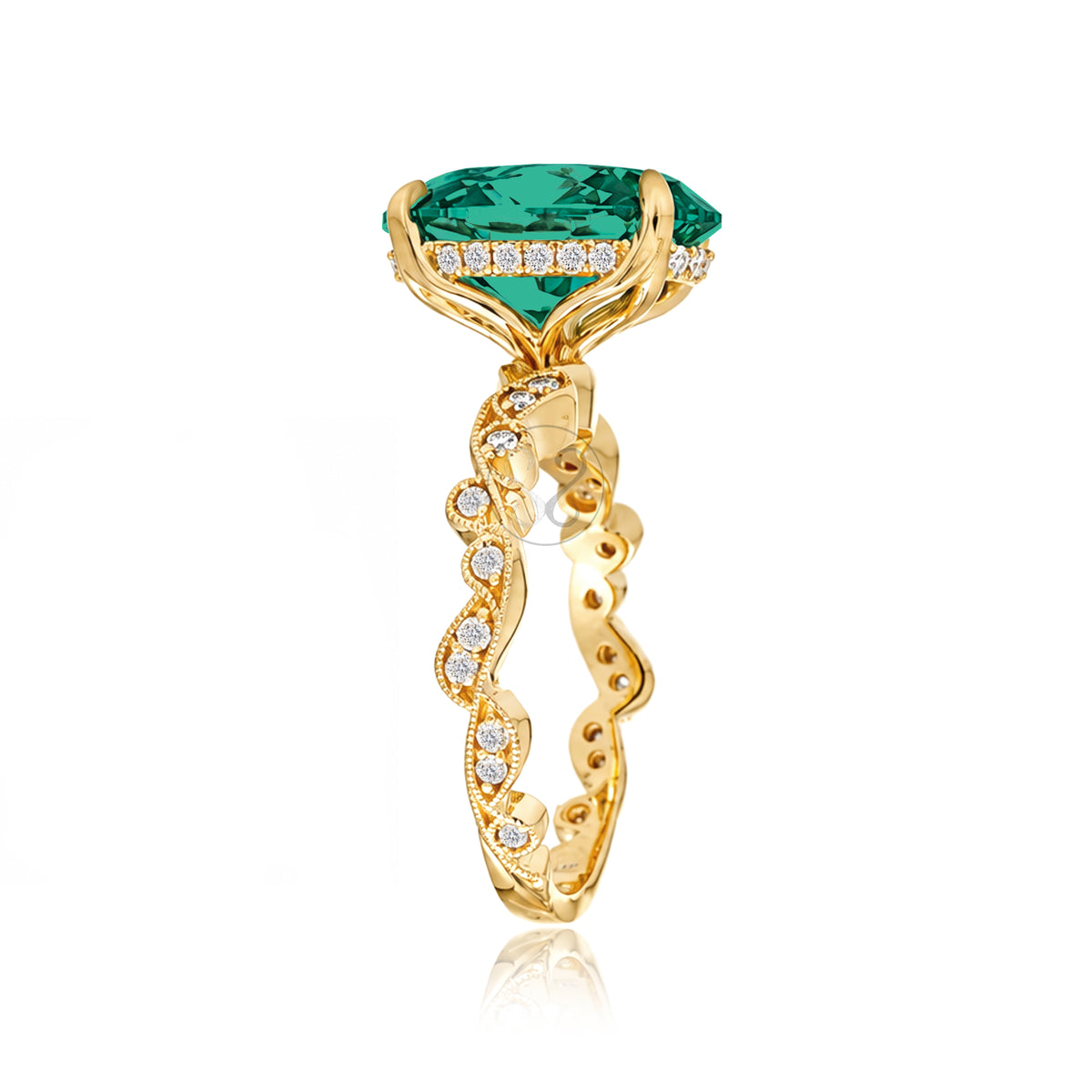 The Elara Oval Emerald Ring