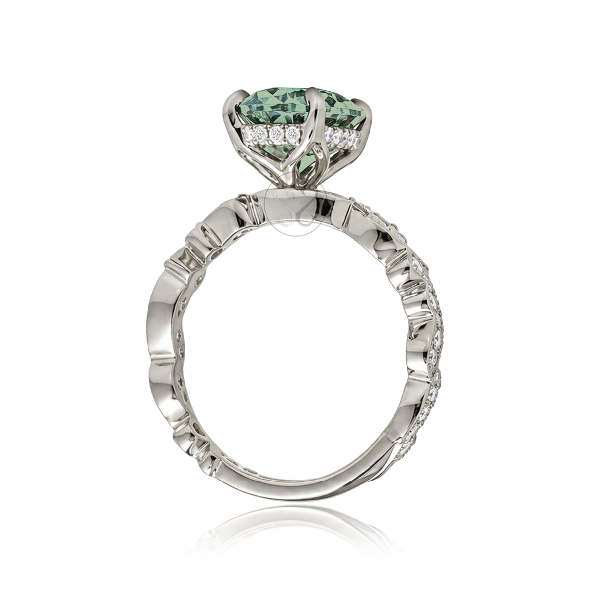 The Elara Oval Green Sapphire Ring