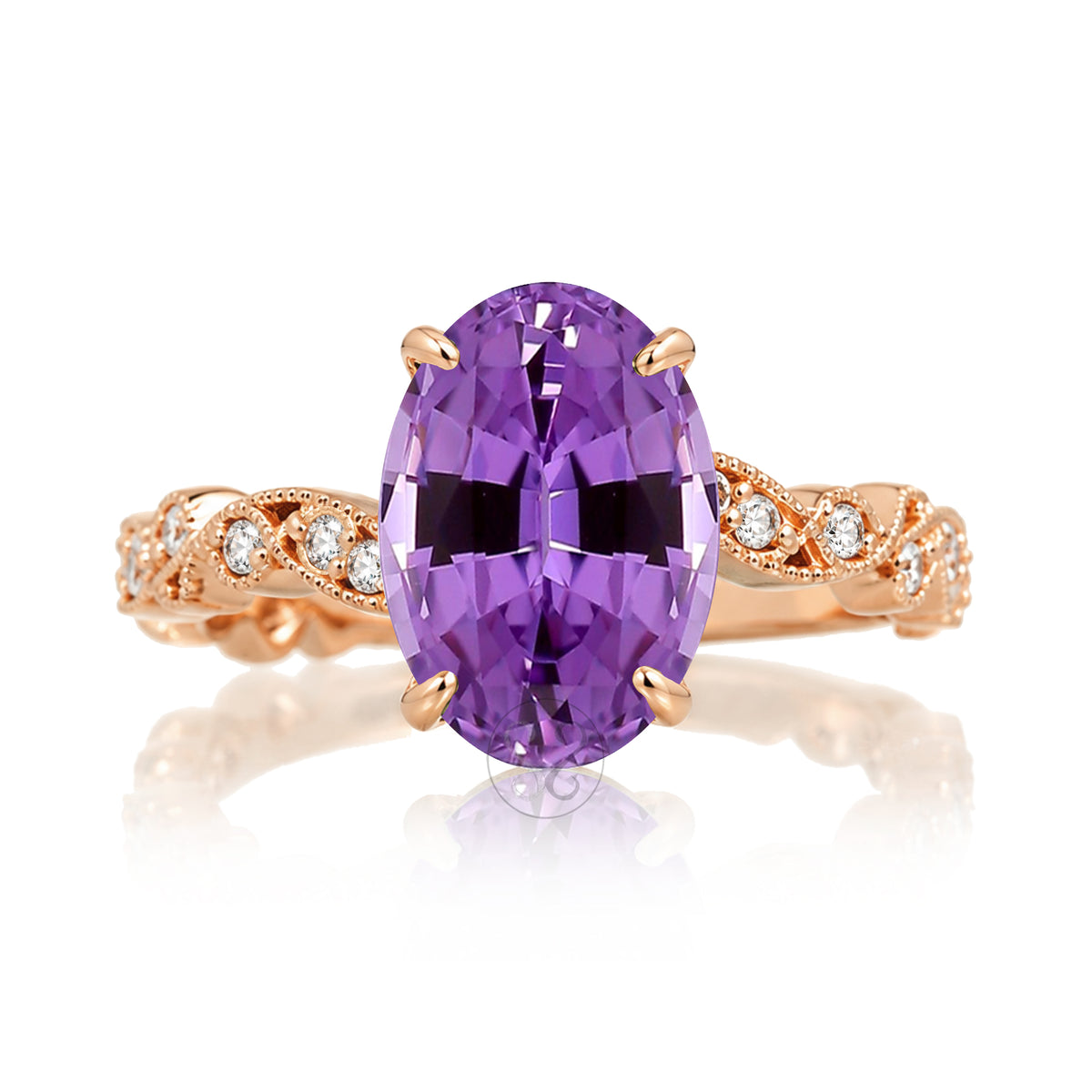 The Elara Oval Amethyst Ring