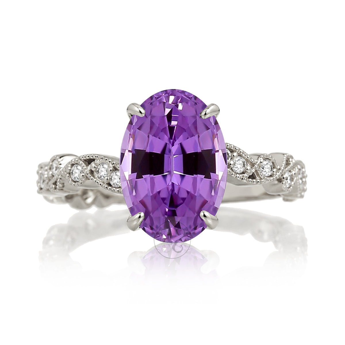 The Elara Oval Amethyst Ring