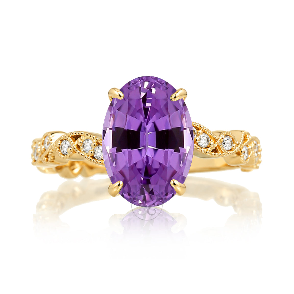 The Elara Oval Amethyst Ring