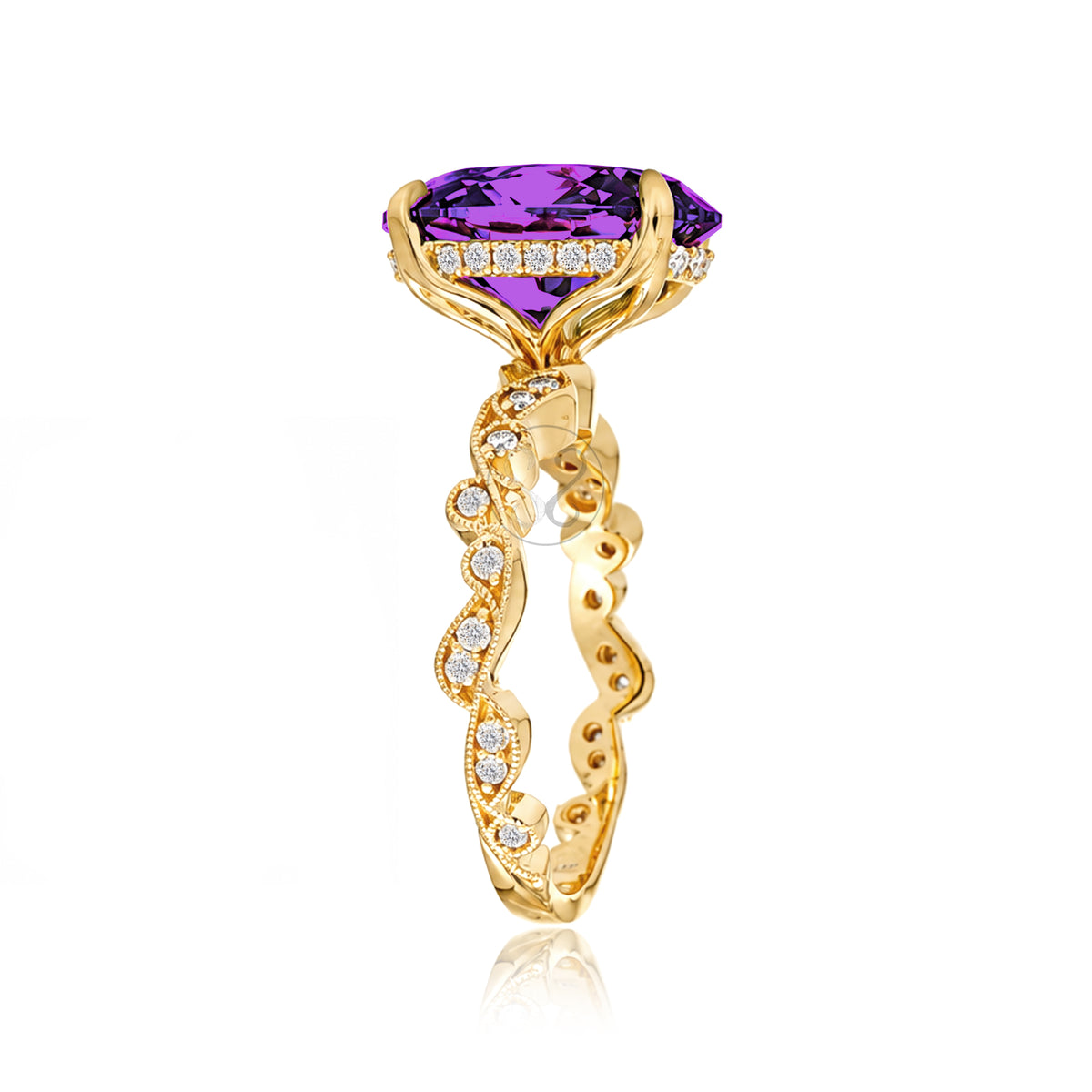 The Elara Oval Amethyst Ring