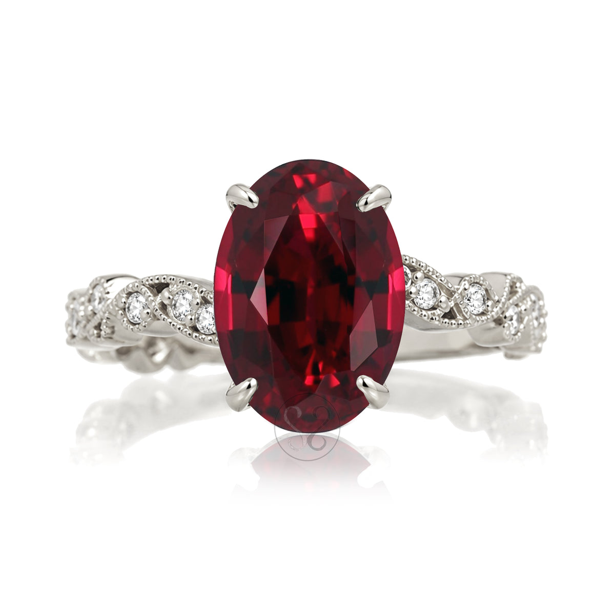 The Elara Oval Ruby Ring